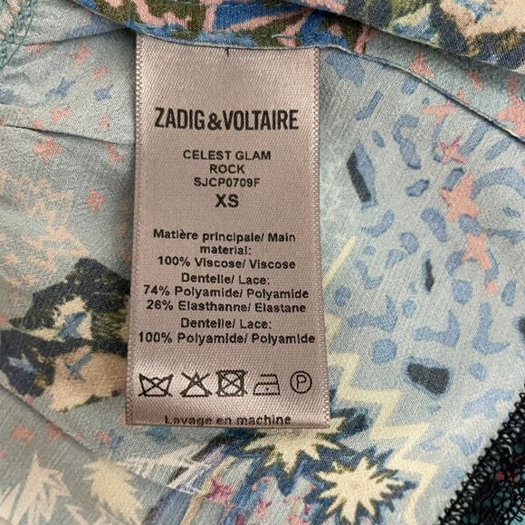 Zadig & Voltaire Celest Glam Rock Silk Camisole - Picture 7 of 10